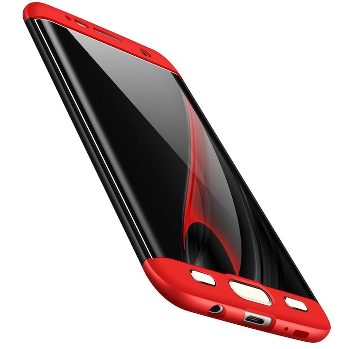 Samsung Galaxy S7 Edge GKK Full Cover 360 tok - fekete/piros