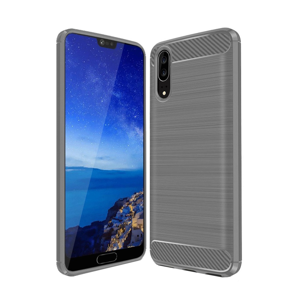 Husa de protectie Slim Armor MobilSmart pentru Huawei P20, carcasa spate Antisoc, Gri