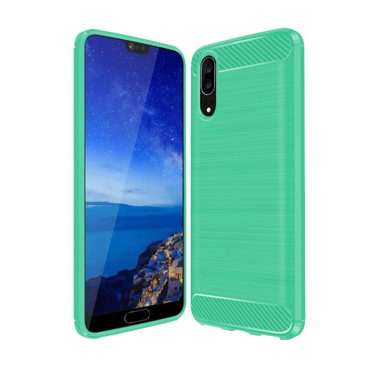 Husa de protectie Slim Armor MobilSmart pentru Huawei P20, carcasa spate Antisoc, Verde