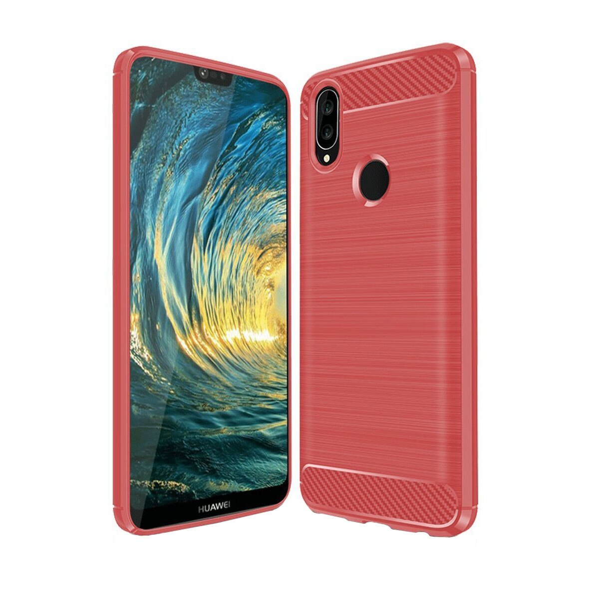 Husa Huawei P20 Lite, Slim Armor Carbon, carcasa spate Antisoc, Rosu