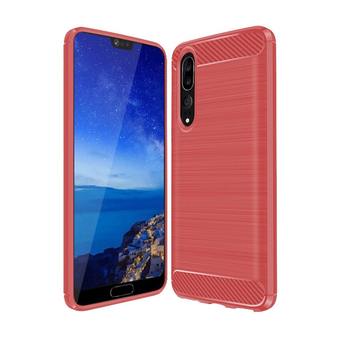 Husa Huawei P20 Pro, Slim Armor Carbon, carcasa spate Antisoc, Rosu