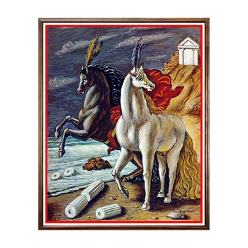 Tablou Poster, Arta Sec. XX, Giorgio de Chirico - The Divine Horses - ASD-131, 40 x 50 cm Tablou Poster, Arta Sec. XX, Giorgio de Chirico - The Divine Horses - ASD-131, 40 x 50 cm