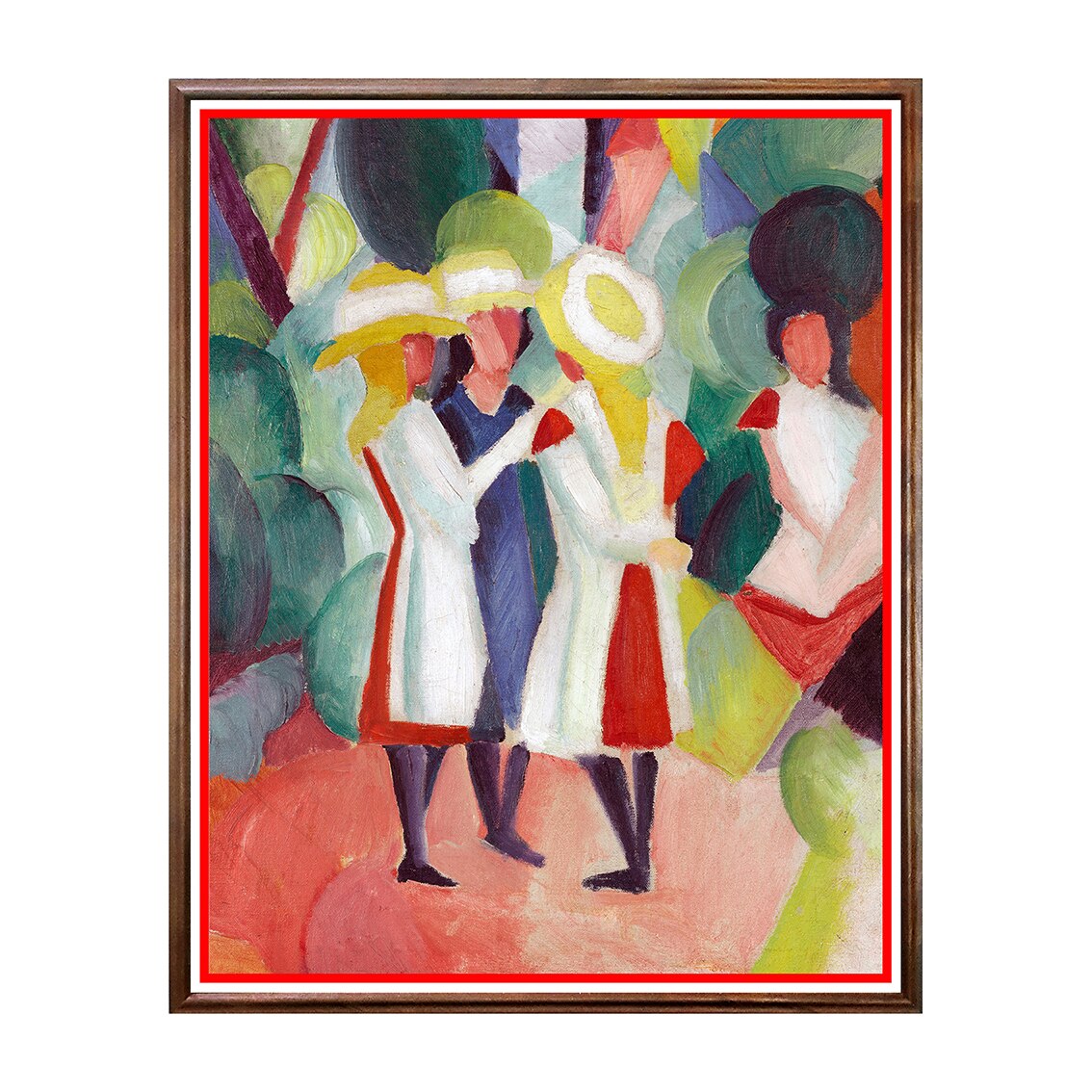 Tablou Poster, Arta Sec. XX, August Macke - Three Girls in Yellow Straw Hats - ASD-074, 40 x 50 cm