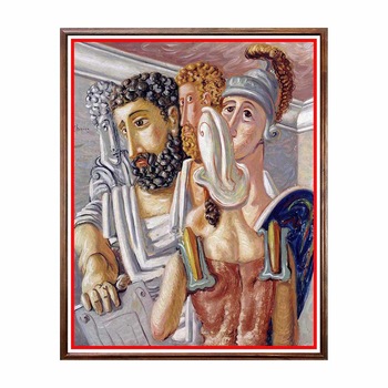 Tablou Poster, Arta Sec. XX, Giorgio de Chirico - Guerrieri e Filosofi - ASD-128, 40 x 50 cm Tablou Poster, Arta Sec. XX, Giorgio de Chirico - Guerrieri e Filosofi - ASD-128, 40 x 50 cm