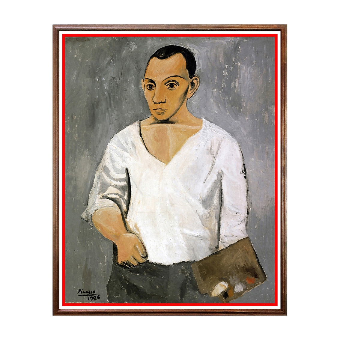 Tablou Poster, Arta Sec. XX, Pablo Picasso - Self-Portrait with Palette - ASD-018, 40 x 50 cm