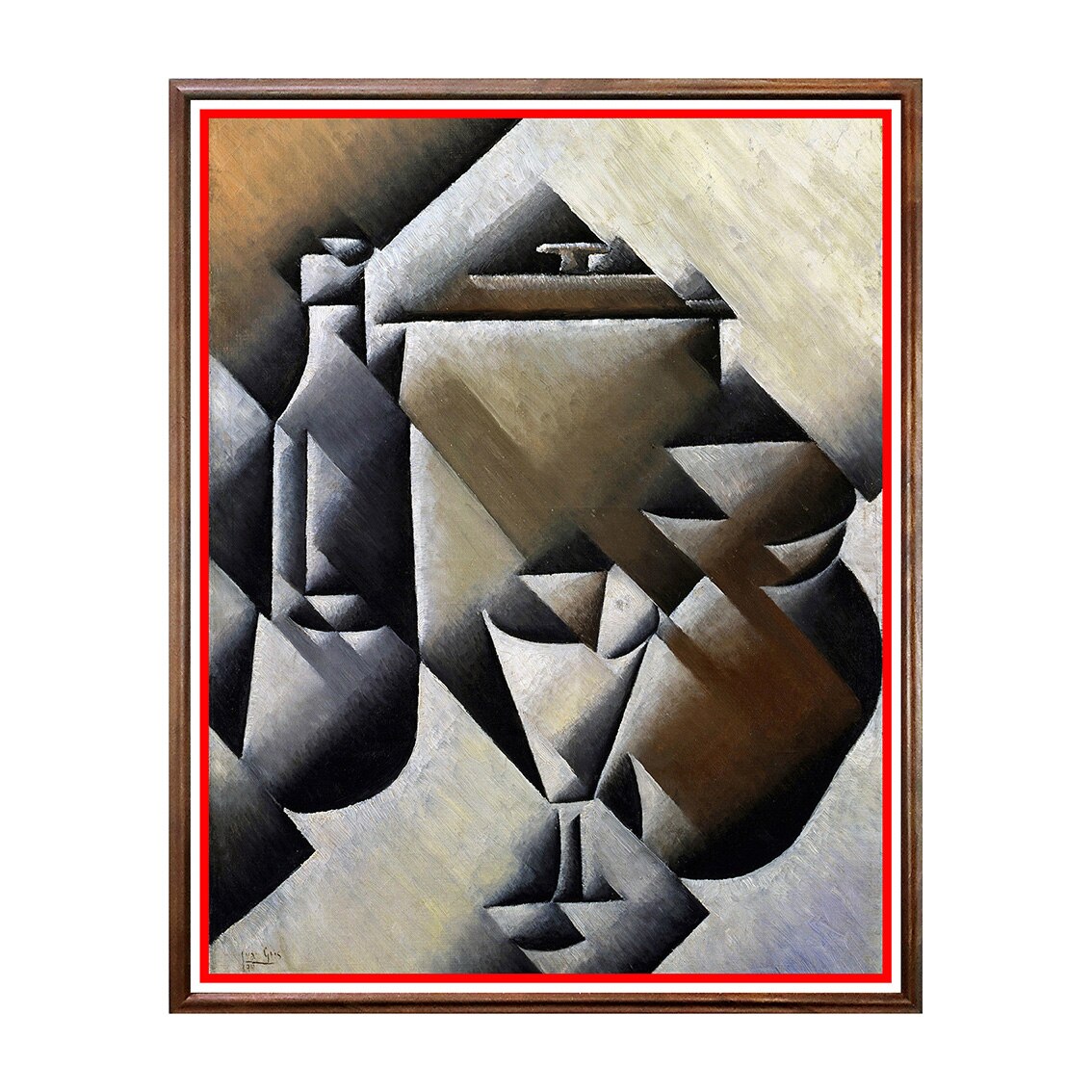 Tablou Poster, Arta Sec. XX, Juan Gris - Jar, Bottle and Glass - ASD-167, 40 x 50 cm