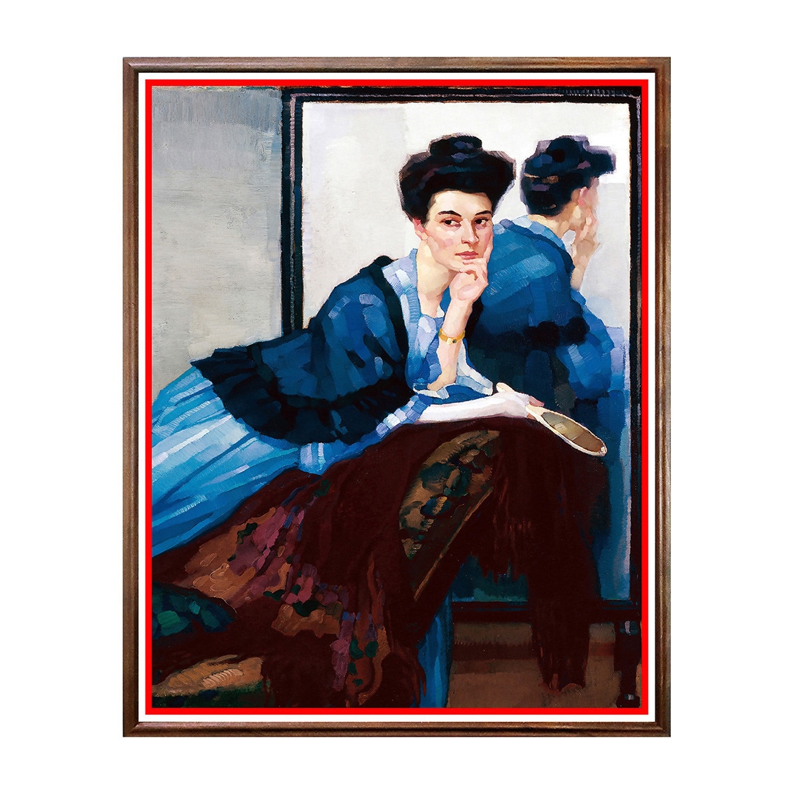 Tablou Poster, Arta Sec. XX, Leo Putz - Dame in Blau - ASD-169, 40 x 50 cm
