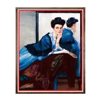 Tablou Poster, Arta Sec. XX, Leo Putz - Dame in Blau - ASD-169, 40 x 50 cm Tablou Poster, Arta Sec. XX, Leo Putz - Dame in Blau - ASD-169, 40 x 50 cm