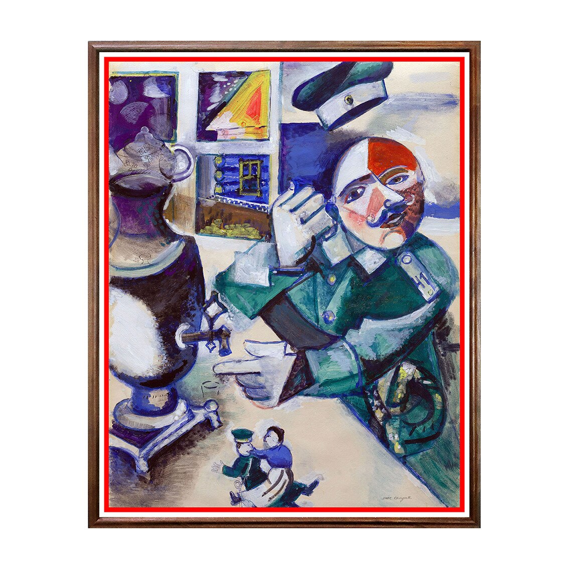 Tablou Poster, Arta Sec. XX, Marc Chagall - The Soldier Drinks (1924) - ASD-177, 40 x 50 cm