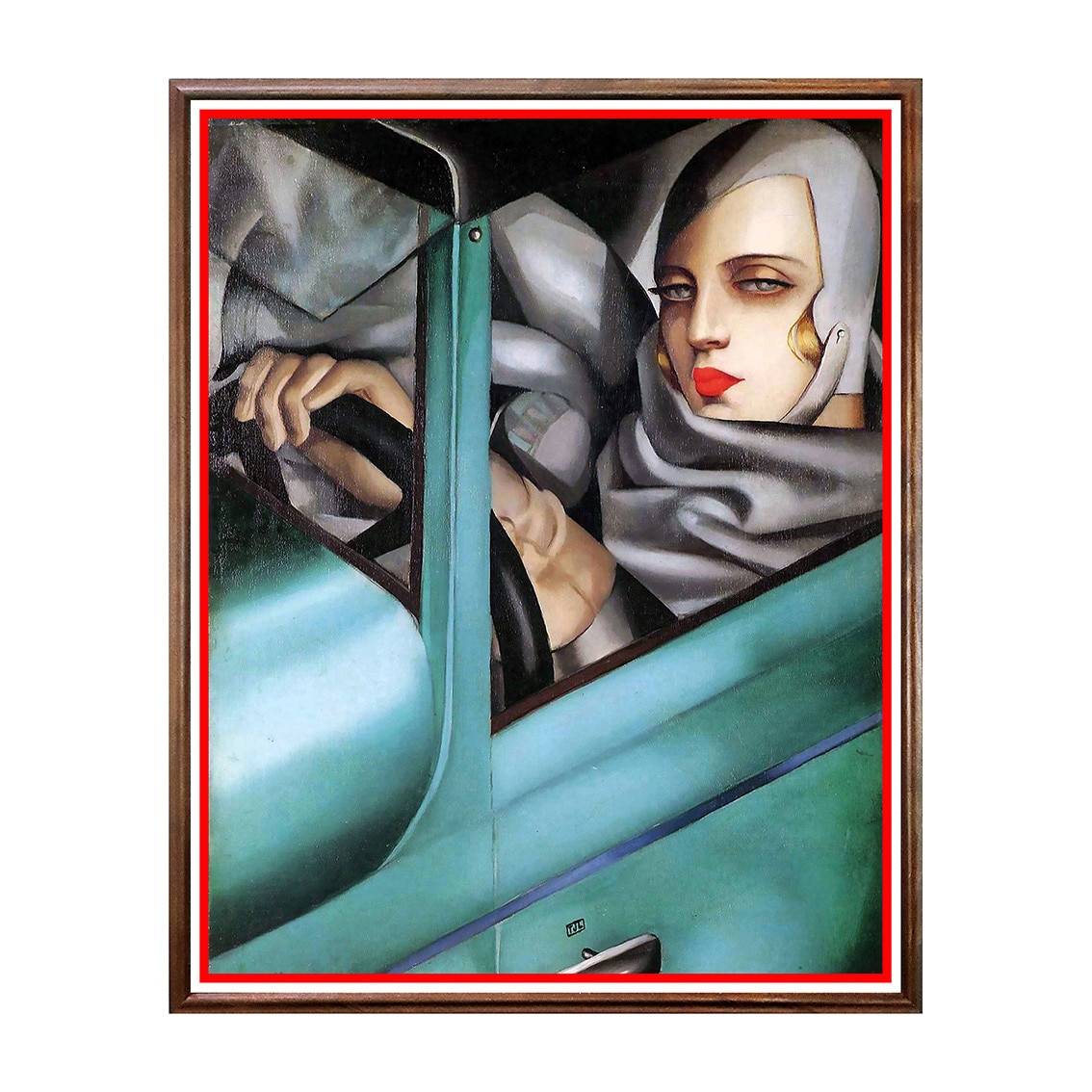 Tablou Poster, Arta Sec. XX, Tamara de Lempicka - Self-Portrait in the Green Bugatti - ASD-211, 40 x 50 cm