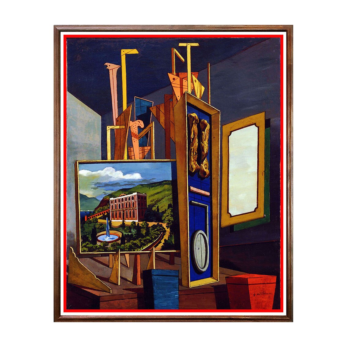 Tablou Poster, Arta Sec. XX, Giorgio de Chirico - Great Metaphysical Interior - ASD-127, 40 x 50 cm