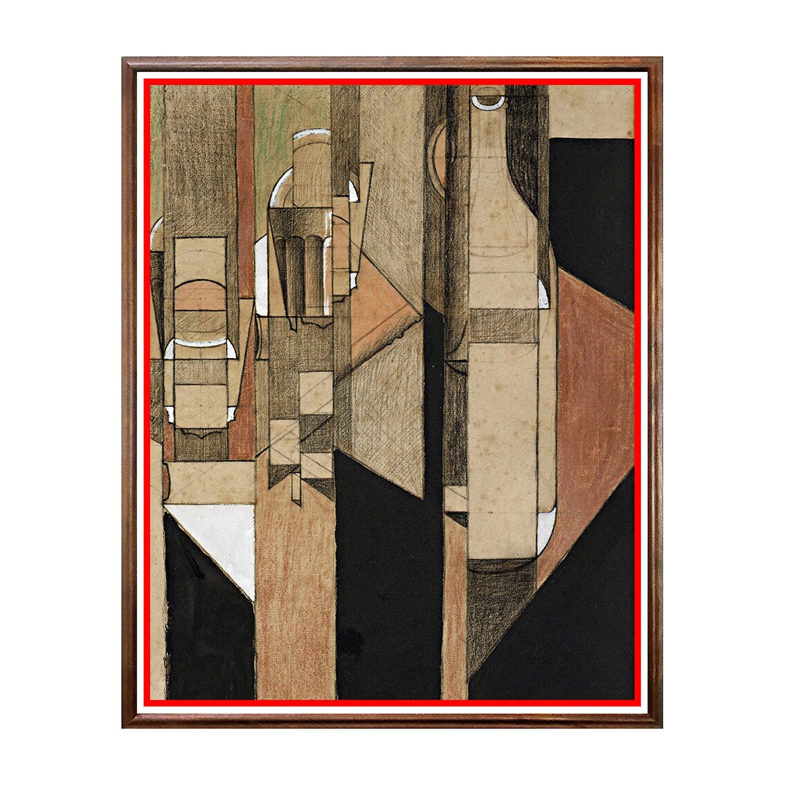 Tablou Poster, Arta Sec. XX, Juan Gris - Glass and Bottle - ASD-164, 40 x 50 cm