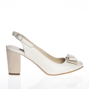 Sandale dama din piele naturala - Bej cu buline - V5 BB Sandale dama din piele naturala - Bej cu buline - V5 BB