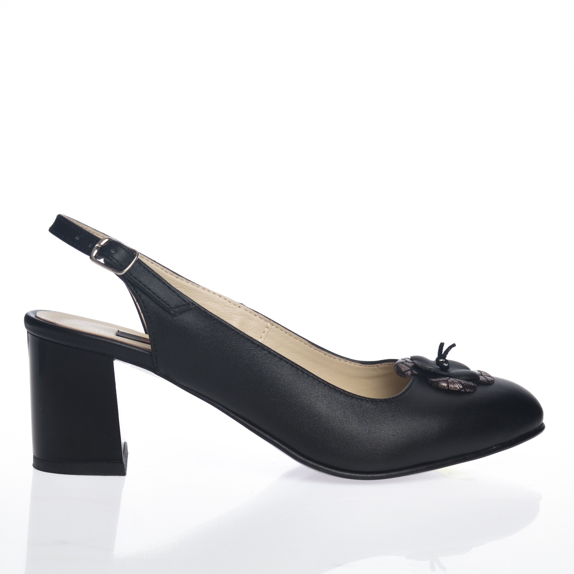 Sandale dama din piele naturala - Negru Box - V6 NB