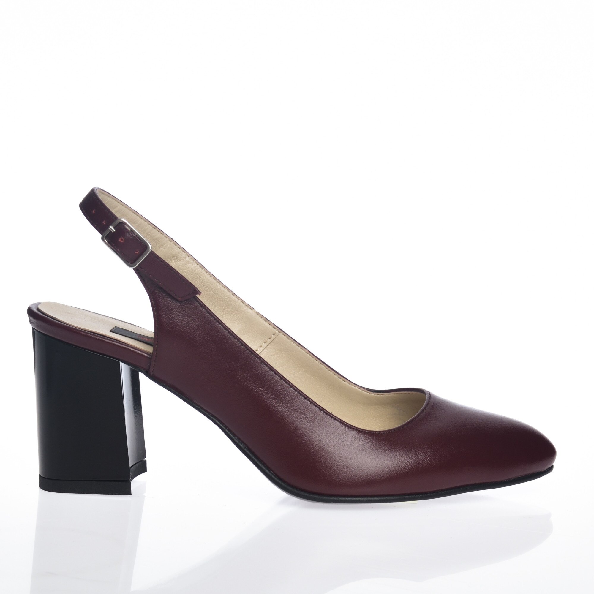 Sandale dama din piele naturala - Bordo Box - V7 BB