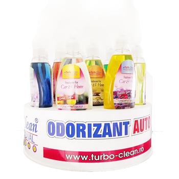 Pachet 12 odorizante profesionale 200ml cu stand de prezentare inclus Pachet 12 odorizante profesionale 200ml cu stand de prezentare inclus