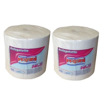 Pachet Promo 2bucati x Rola prosop hartie FRISBI Forte, 2 straturi, 240 m, alb, 100% celuloza pura Pachet Promo 2bucati x Rola prosop hartie FRISBI Forte, 2 straturi, 240 m, alb, 100% celuloza pura