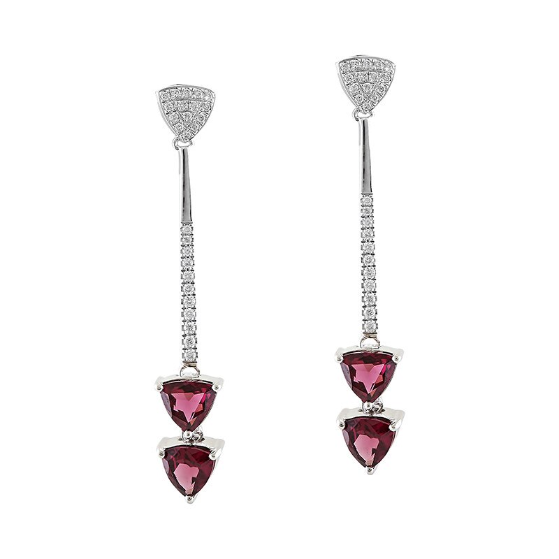 Cercei Deruvo Aur 18k Diamante, Rodolite E4451RHOWN-W