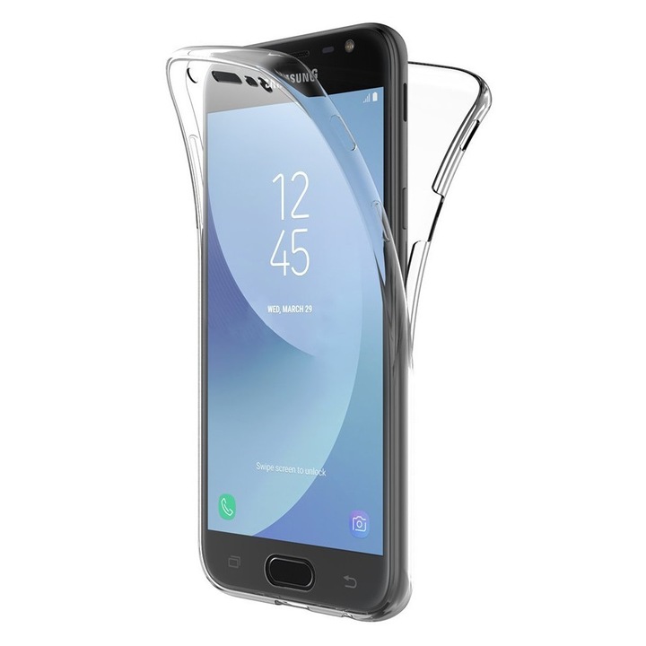 OEM tok, teljes TPU, 360° (elöl + hátul) Samsung Galaxy J3 (2017) készülékhez, átlátszó