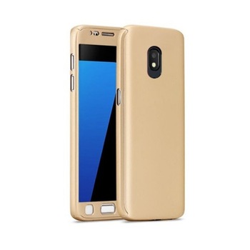 Husa Full Cover 360° (fata + spate + folie sticla) pentru Samsung Galaxy J5 (2017), Gold Husa Full Cover 360° (fata + spate + folie sticla) pentru Samsung Galaxy J5 (2017), Gold