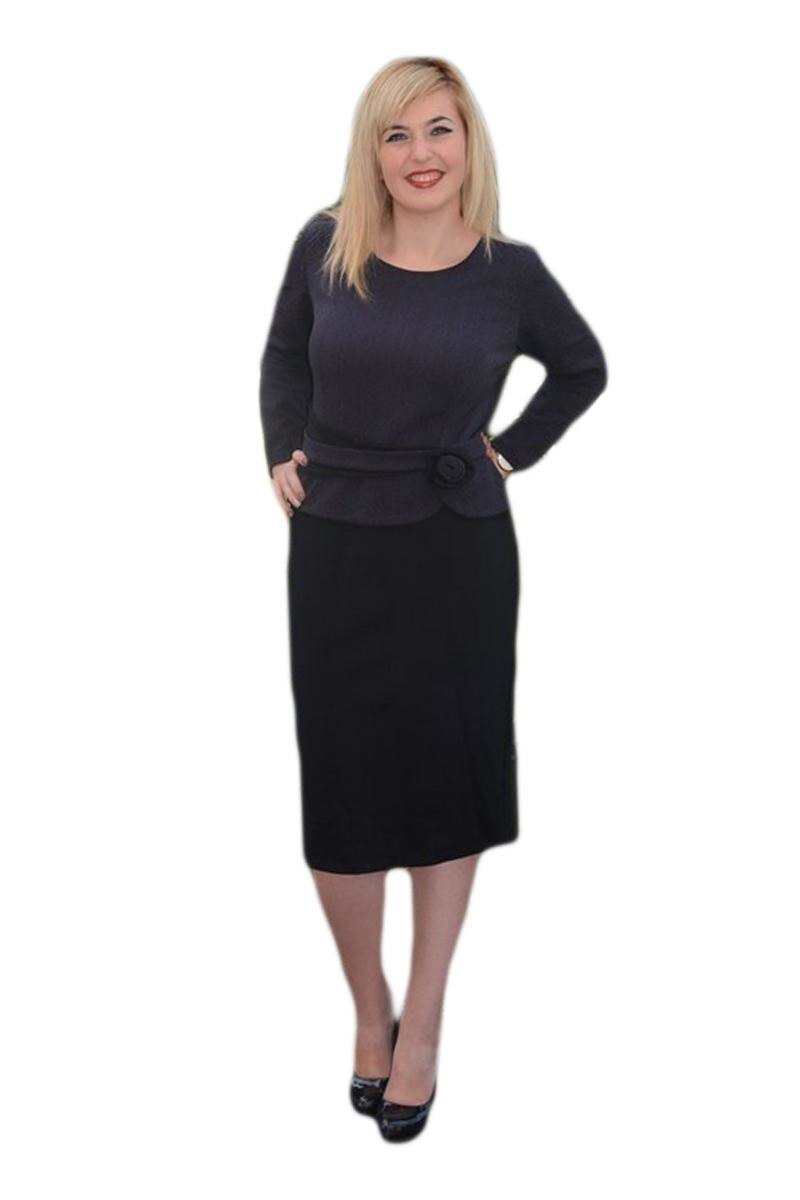 Rochie calduroasa, aspect de costum, D&J Exclusive, Negru/Mov
