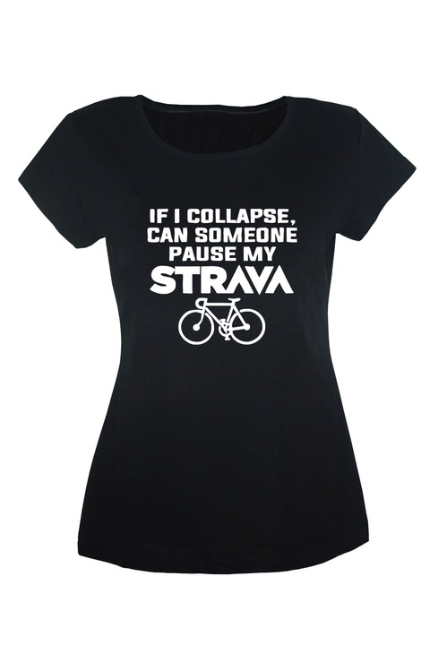 Női STRAVA póló, Fekete