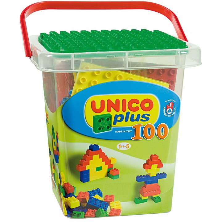 Galetusa cu cuburi Unico si placa construit 100 piese