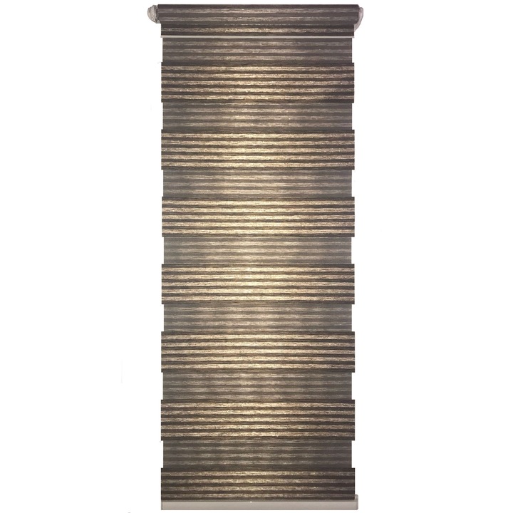 Jaluzea tip Rulou textil , Rolete Zebra Day & Night Luxury , Exclusive New Collection , Model cu insertie eleganta de sclipici , 64x140 cm , MV107 , accesorii albe