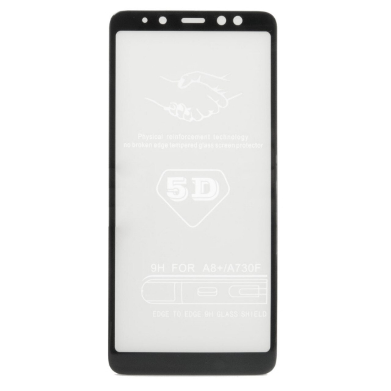 Folie sticla 3D Full Cover Samsung Galaxy A8 Plus 2018 Negru