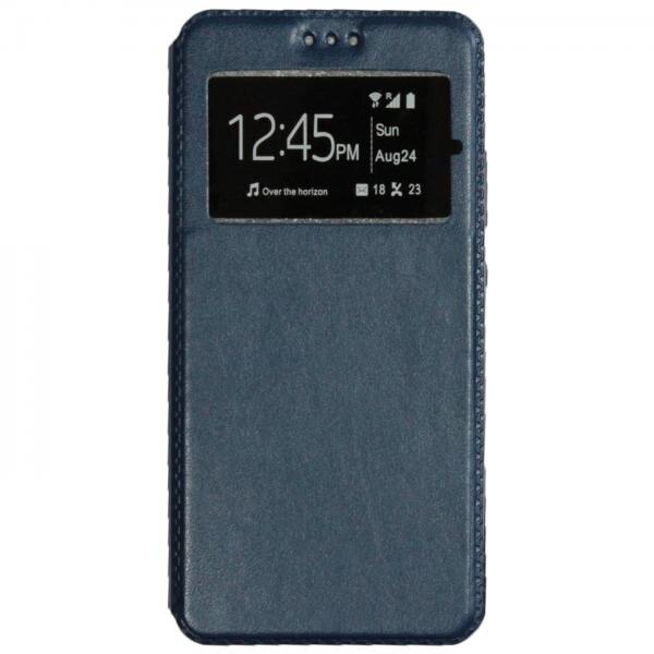 Husa Samsung Galaxy J5 Pro, piele eco, carte, ecran notificari, albastru