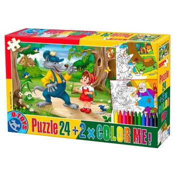 Puzzle (24 piese)+ Set de colorat- Basme-06 Puzzle (24 piese)+ Set de colorat- Basme-06