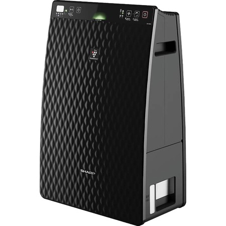 Purificator de aer Sharp UA-HG30E-B, ionizare Plasmacluster, functie de umidificare, 3 filtre, 4 moduri de functionare, senzor de praf, Negru