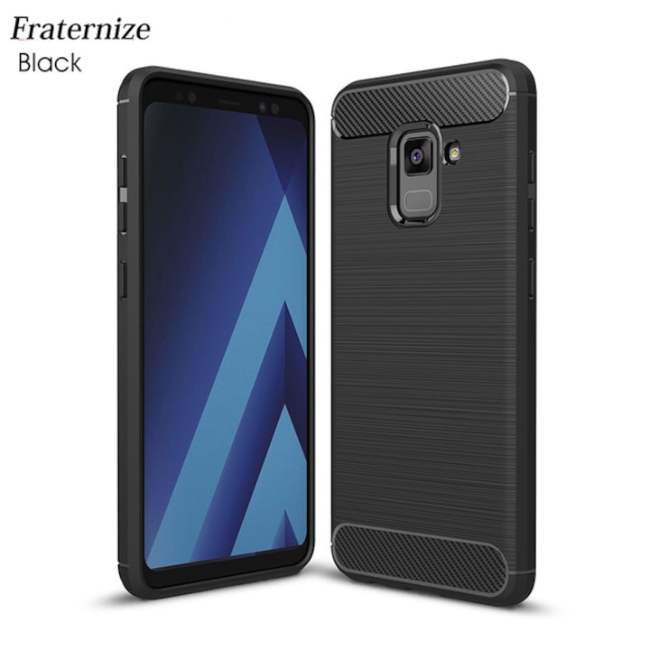 Rugalmas karbon szilikon tok Samsung Galaxy A5 (2018) / A8 (2018) telefonhoz, fekete