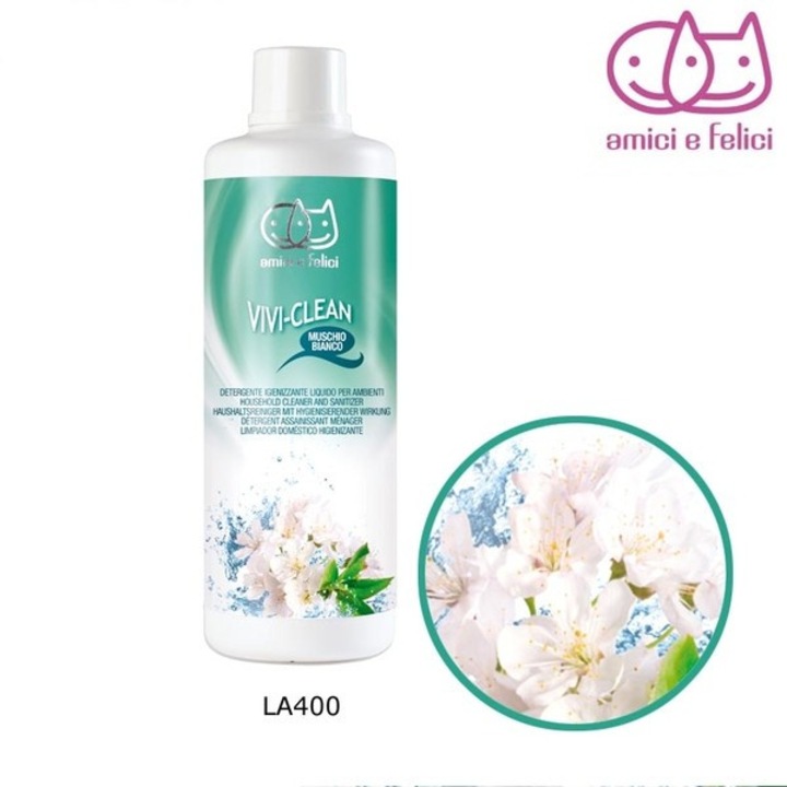 Препарат за почистване и дезинфекциране Amici e Felici Household Cleaner and Sanitizer White Musk,1л.