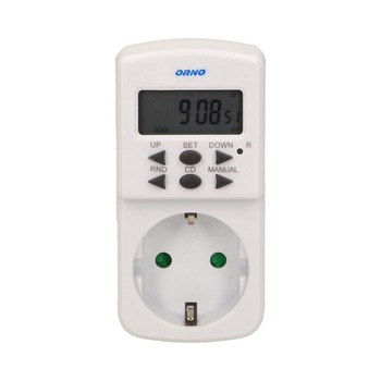 Priza programabila ORNO OR-PRE-428(GS), 230V, 1800W, 12/24 ore, alb Priza programabila ORNO OR-PRE-428(GS), 230V, 1800W, 12/24 ore, alb