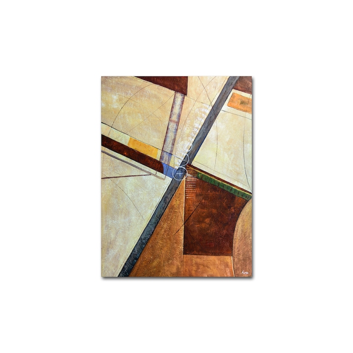 Tablou gigant abstract pictat manual - Geometrie - 120x90cm ulei pe panza