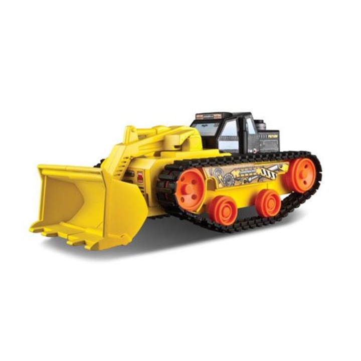 Set constructie, buldozer motorizat in miniatura, 13 piese, Maisto