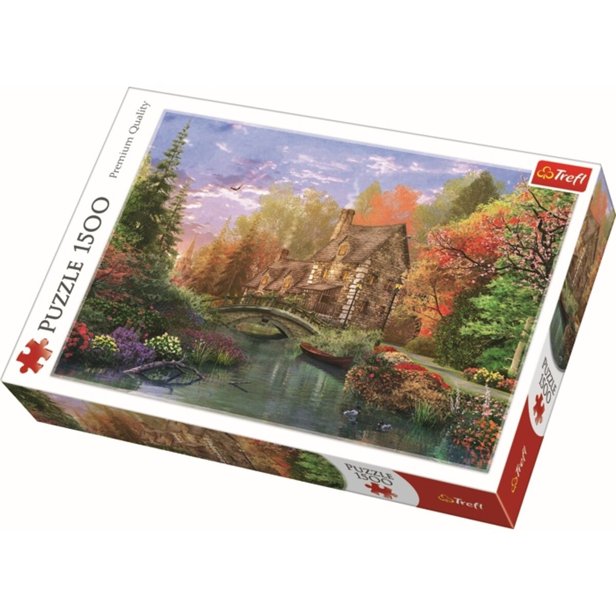 Puzzle Trefl, Casuta de langa lac, 1500 piese