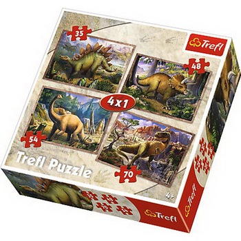 Puzzle Trefl 4 in 1, Dinozauri Puzzle Trefl 4 in 1, Dinozauri