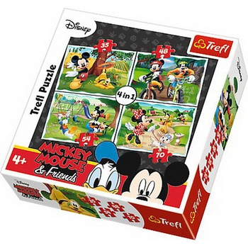 Puzzle Trefl 4 in 1, In parc cu Mickey Puzzle Trefl 4 in 1, In parc cu Mickey