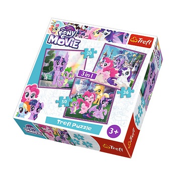 Puzzle Trefl 3 in 1, My Little Pony, 20/36/50 piese Puzzle Trefl 3 in 1, My Little Pony, 20/36/50 piese