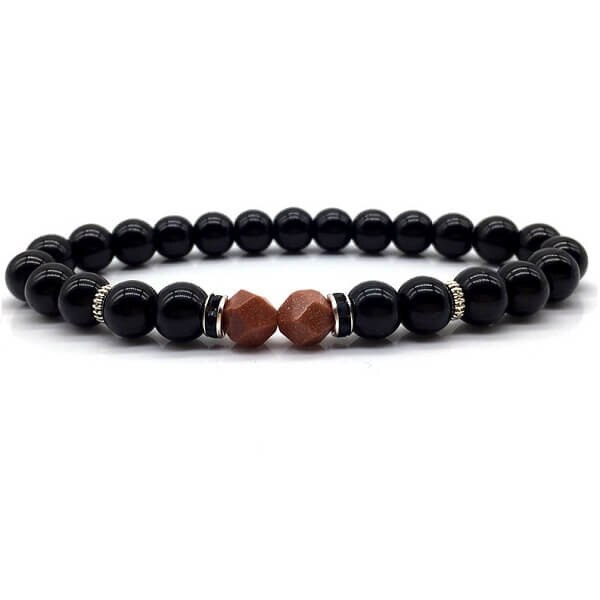 Bratara barbati hematit black agate 1