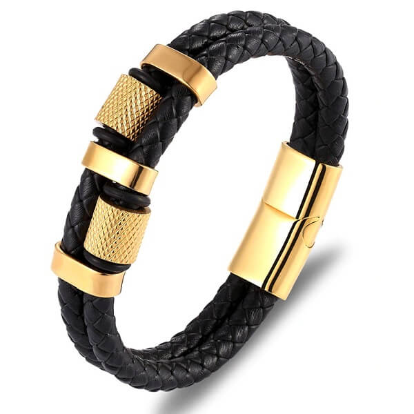 Bratara barbati Akzent piele neagra 10