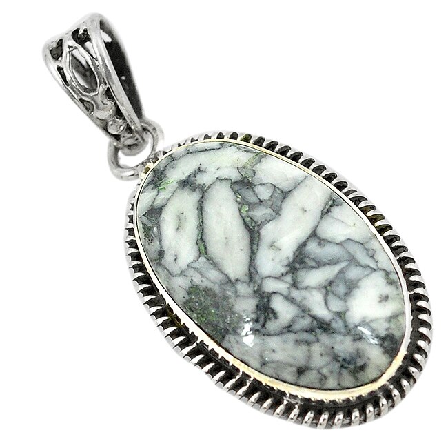 Pandantiv bijuterie din argint 925 cu pinolith handmade