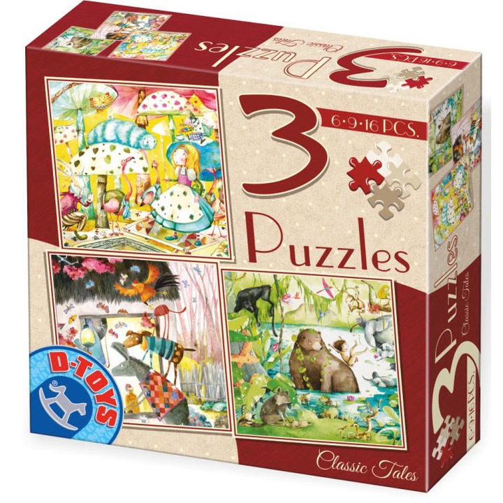3 db-os rejtvénykészlet (6, 9, 16 db) - Tündérmesék Egri Monika Gyűjtemény - 01