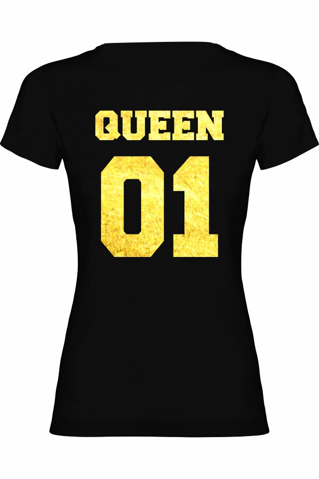 Tricou dama Queen 01 Bold, Negru/Auriu