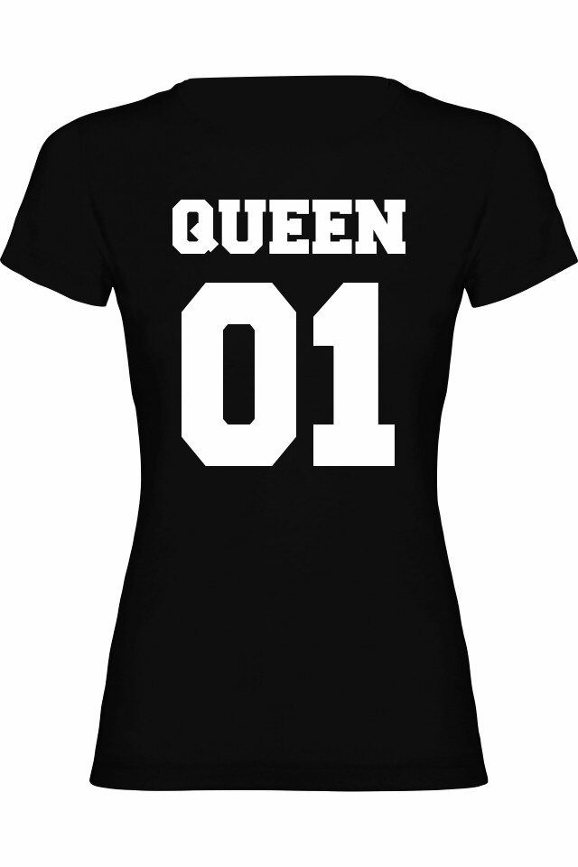 Tricou dama Queen 01 Bold, Negru/Alb