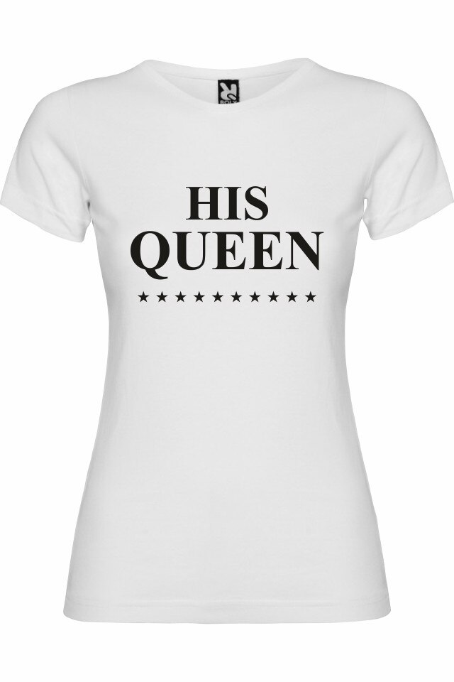 Tricou dama His Queen, Alb/Negru