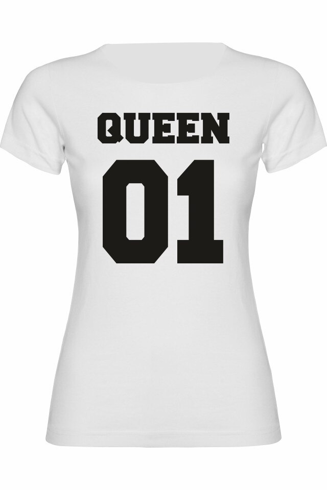Tricou dama Queen 01 Bold, Alb/Negru