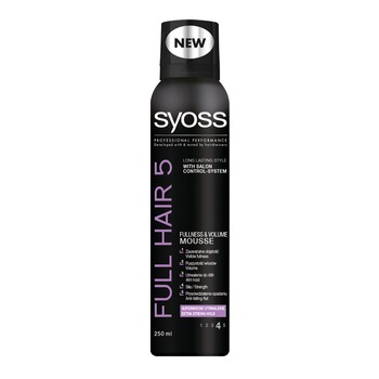 Spuma de par Syoss Full Hair 5 pentru fixare puternica, 250 ml Spuma de par Syoss Full Hair 5 pentru fixare puternica, 250 ml